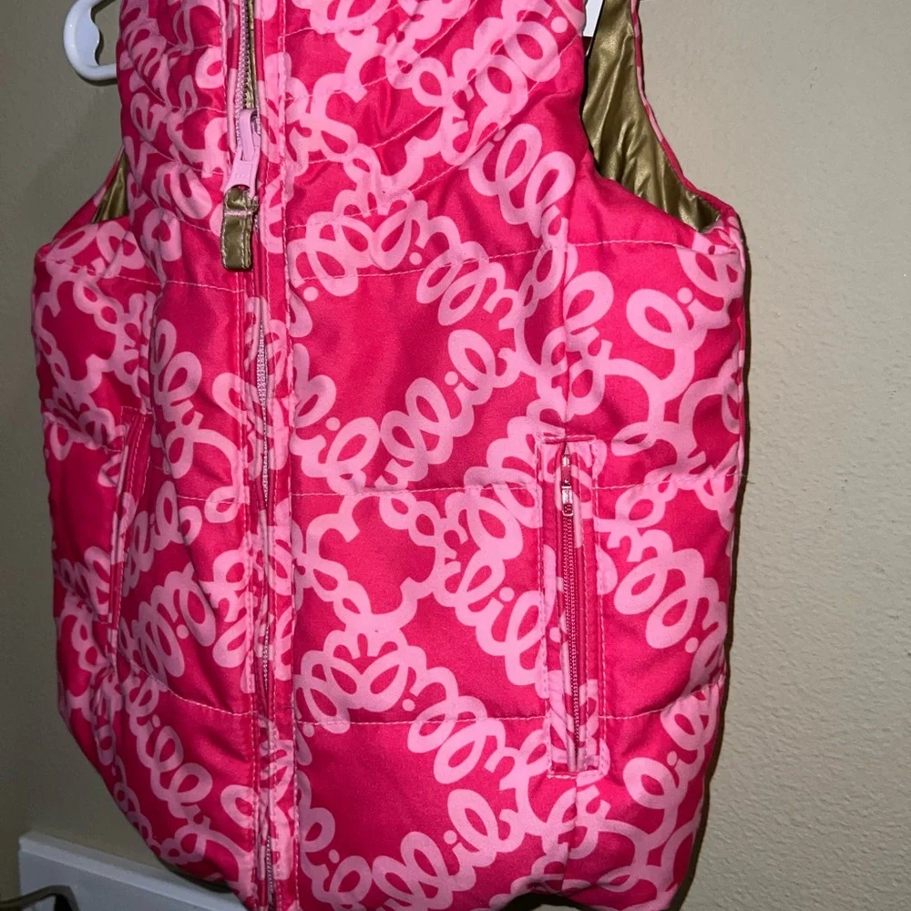 Lilly Pulitzer Pink Patterned Puffer Vest